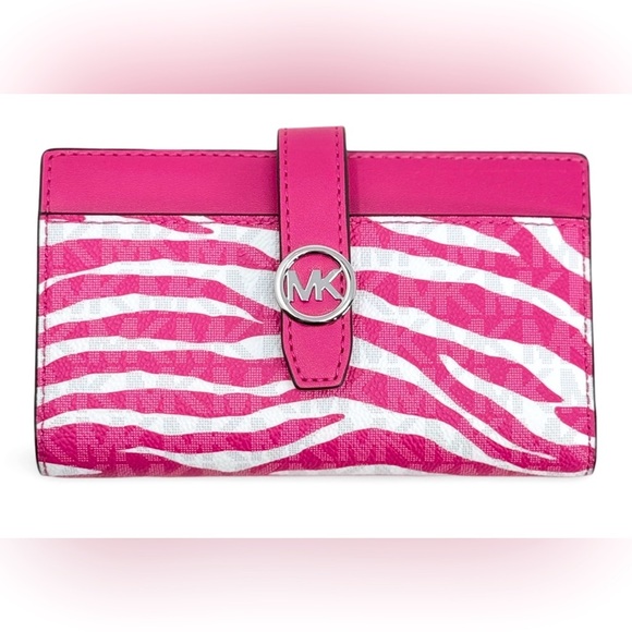 Michael Kors Fuchsia*PINK*Zebra Print Card Holder - Picture 1 of 3